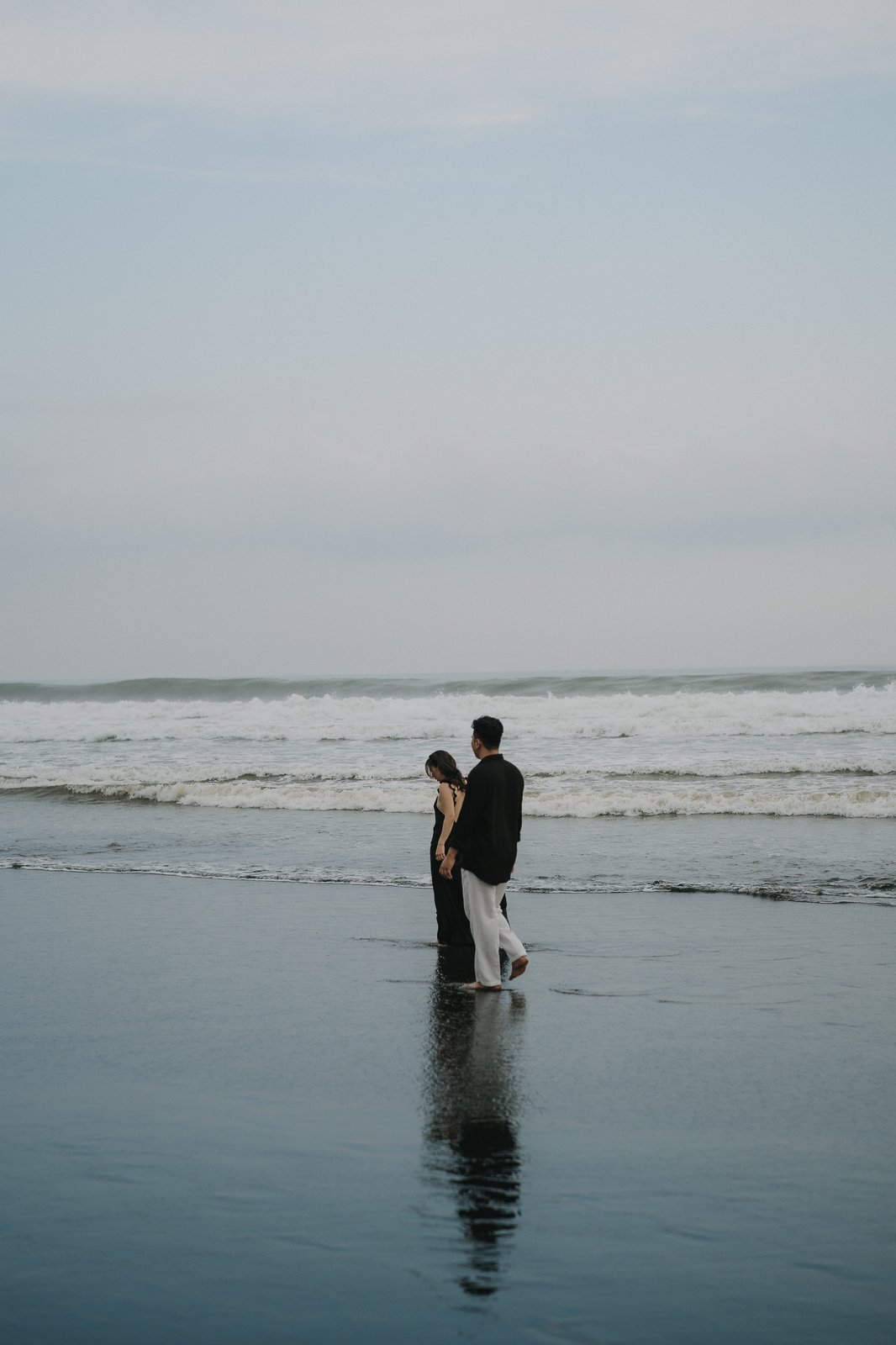 Walking together by the sea